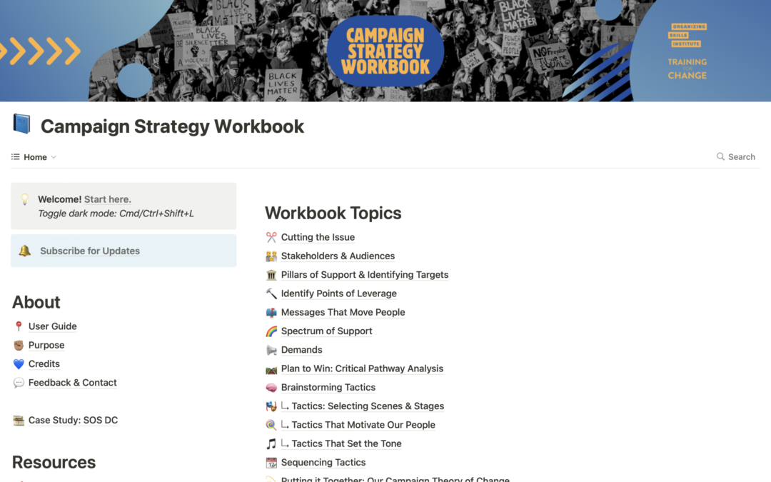 Campaign Strategy Workbook
